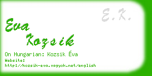 eva kozsik business card